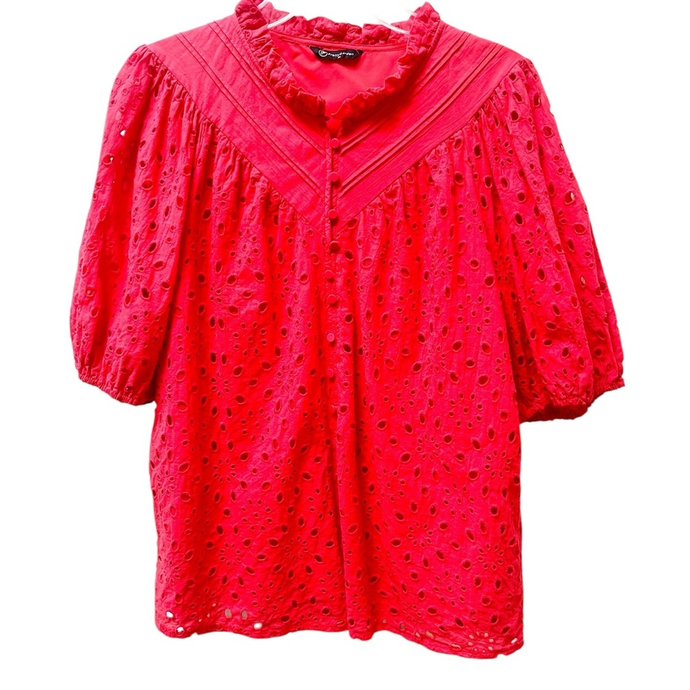 Pretty Garden Orange Eyelet Blouse